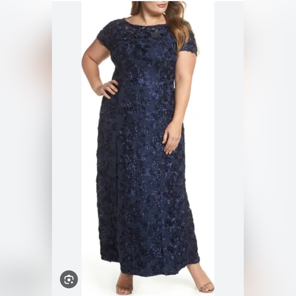 Alex Evenings Rosette A-Line Gown